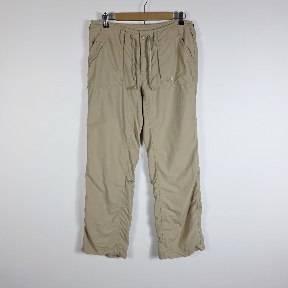 The North Face Beige Roll Up Leg Lightweight Outdoor Hiking Pants Women Size 12